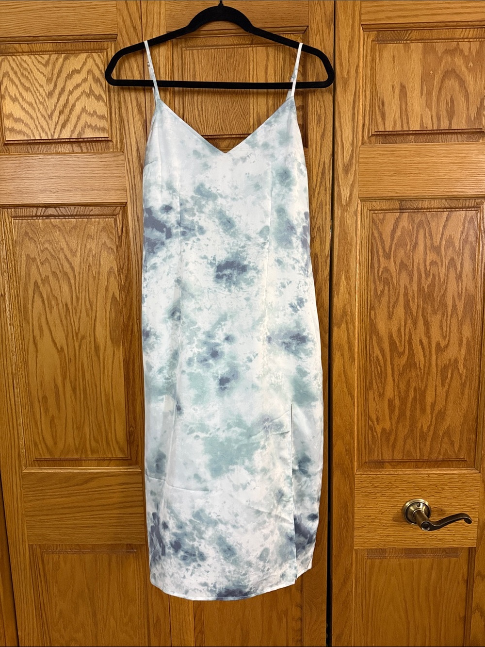 Abercrombie & Fitch Blue Tie-Dye Midi Slip Dress